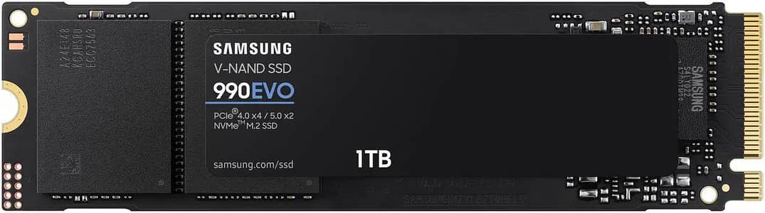 SAMSUNG 990 EVO SSD 1TB, PCIe Gen 4x4 Gen 5x2 M. 2 2280 HMB Turbowrite