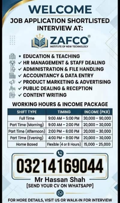 Home-Based Online Job for Male or Female Part Time and full time 