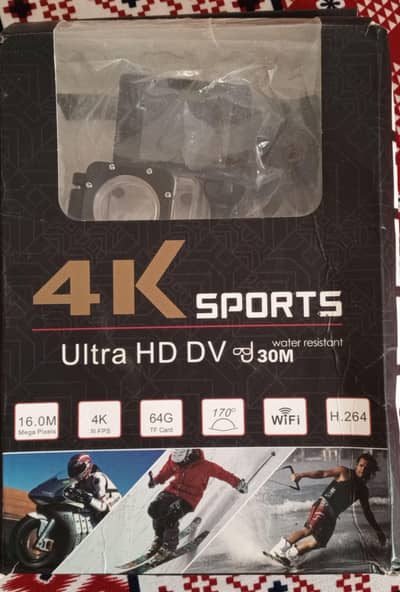 This is a generic 4K Sports Action Camera (Ultra HD DV) —