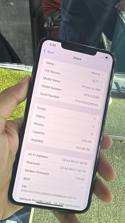 Iphone xs max pta approved 256gb gray official physical+esim 10/10