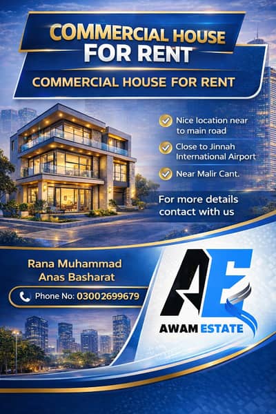 Well-Located Commercial House Available for Rent in Kazimabad