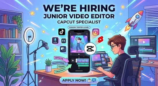 We're Hiring: Junior Video Editor (CapCut)