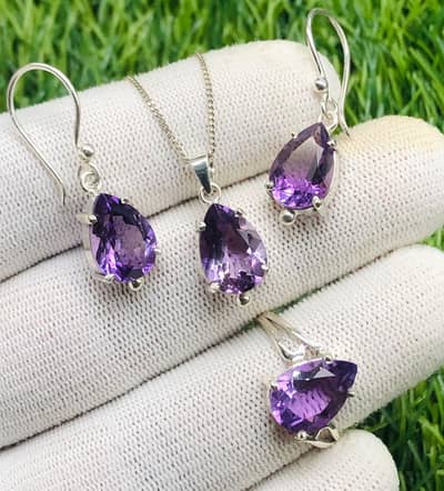 natural amethyst sets
