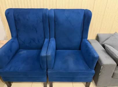 Blue Velvet Chairs (Pair)