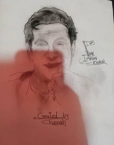 Handmade Imran Khan sketch for sale
