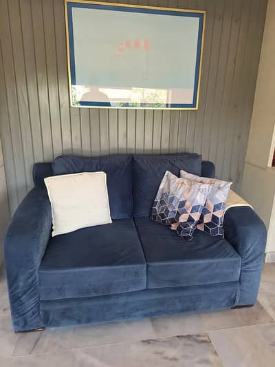 Sofa For Sale/Branded 2 seater sofa/Elegant Slate Blue Velvet 2-Seater