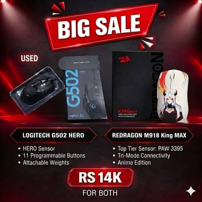 Logitech G502 Hero + Redragon M918 King Max Gaming Mice – Combo Deal