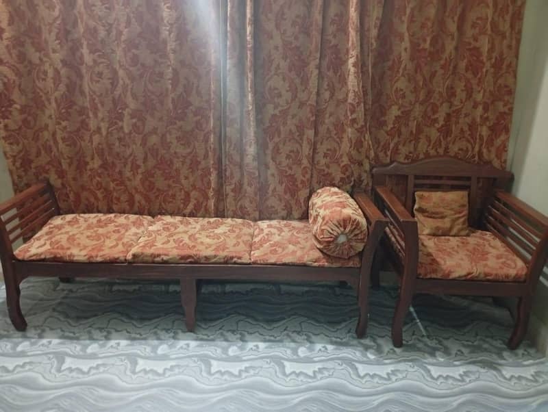 Stylish Wooden Sofa Set With Premium Fabric 1