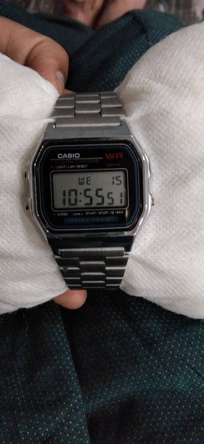 Casio A159W Silver Steel Digital Watch (Water Resist) - Gently Used"
