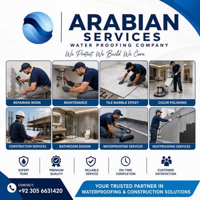Construction services, Marble Polish, epoxy flooring/bathroom design