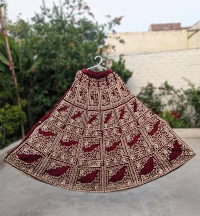 Heavy Lehenga Bridal - Maroon Color | Premium Embroidery| Wedding Wear