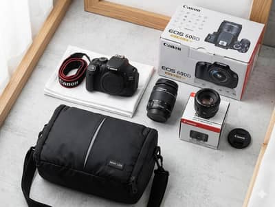 Almost New Canon EOS 600D with Box, Two Lenses & Bag