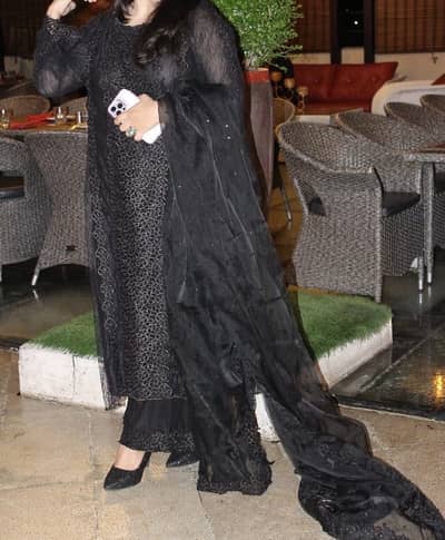 Black Net Maxi / Almirah Brand Dress for Sale