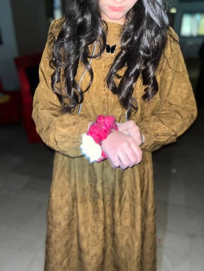brown colour dress with coat
