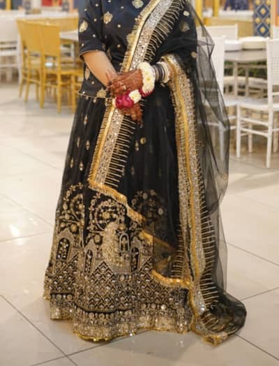 beautiful Black lehnga with shirt and beautiful embroidery dupatta