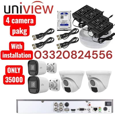 Uniview 4 CCTV Camera Full Package + Installation | Rs 35,000 Only