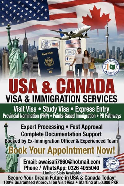 Canada and USA, visit visa , study visa , immigration