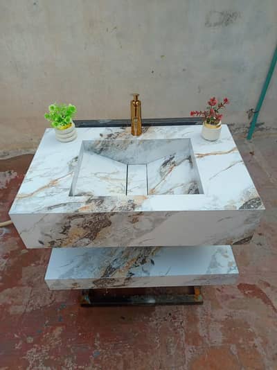 bathroom vanity and title top