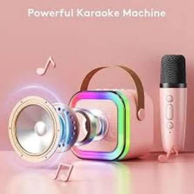 Premium Pink Rechargeable Karaoke Speaker with Wireless Mic