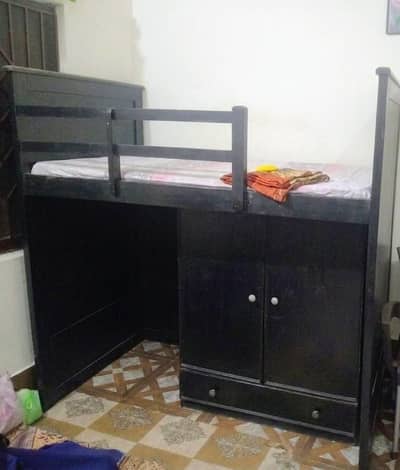 Bunk Bed wooden, Double Decker Bed, with wardrobe