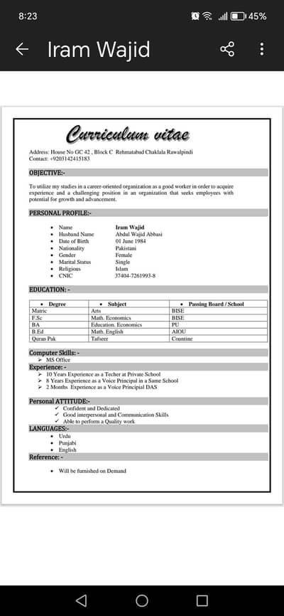 Teaching and management