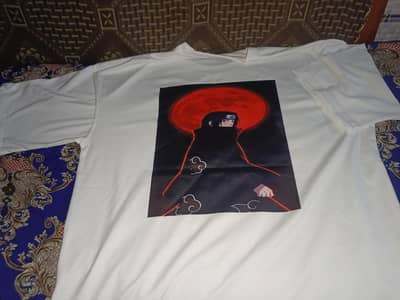 The printing Down shoulder  t_shirt