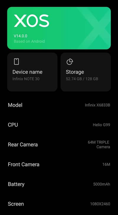 infinix note 30 ok original panel