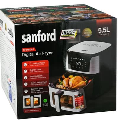 Sanford Original Air Fryer 5.5L (Saudi Arabia Import) Used Only Once