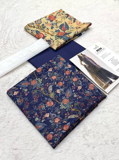 saya  lawn 3pc collection unstich wholeslae stock 03004492779