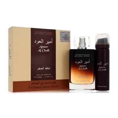 LATTAFA Ameer al oud Perfume 100ml bottle + 50ml deodorant.