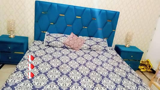 Bed, dressing, Side table, 5 seater Sofa, Coffee set and Puffy