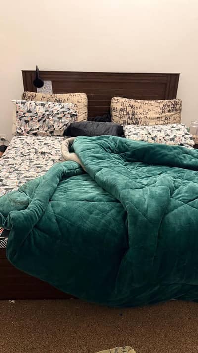 Interwood bed pure wooden . . only bed not side tables