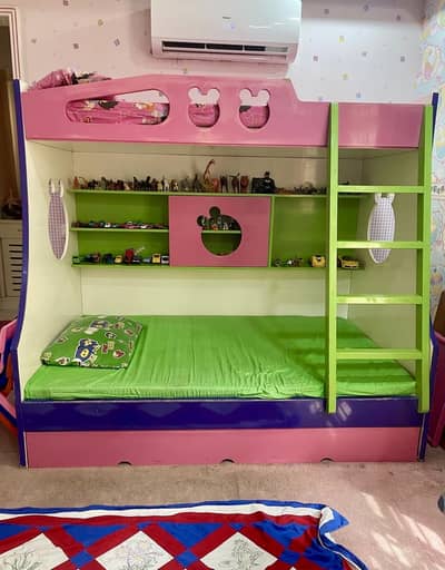Kids Bunk Bed for Sale – Strong Wooden Double Bed with Ladder