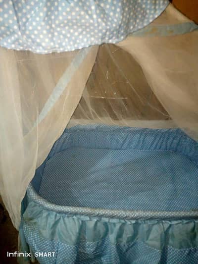 folding new born cradle with wheel jhula