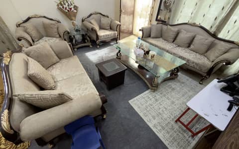 7 seater sofa set with glass top Center table and 2 side tables