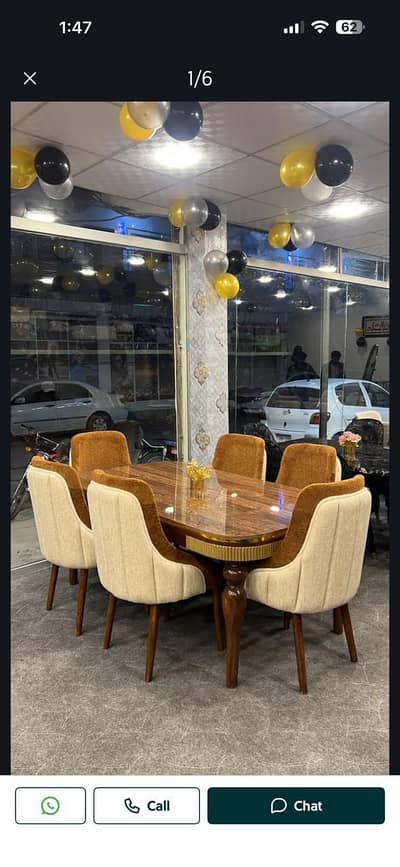 wooden 6 seater Dining table set brand new