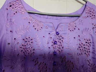 two piece chicken Kari suit in large size with lace detailing