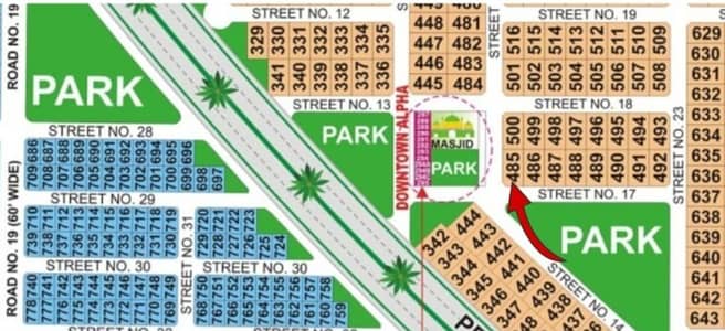 1 kanal park facing and corner plot