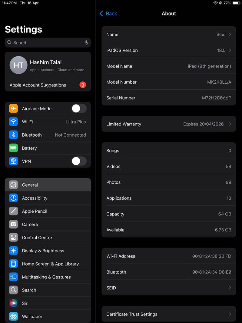 Ipad 9th Generation 5