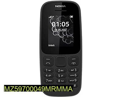 Nokia 105 (Original) - Black Color - All Accessories Included