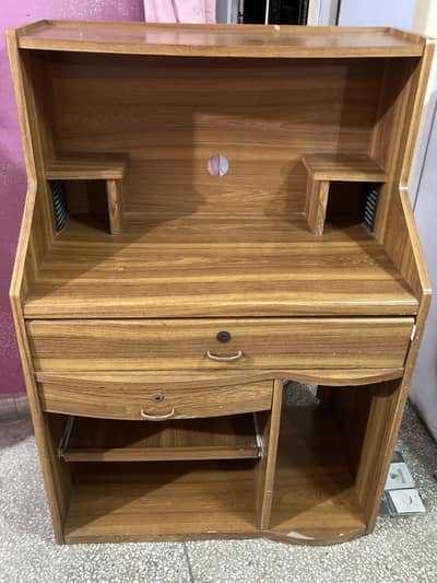 Wooden Computer Table / Study Desk with Drawers & Keyboard Tray