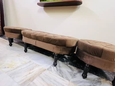 Luxury Tufted Ottoman Bench Sofa Seat