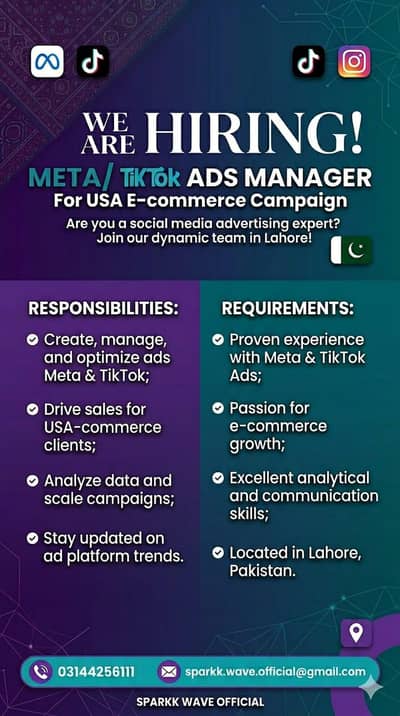 Meta/ tiktok adds manager