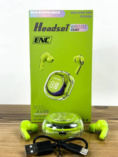 A39 Airbuds LED Display Transparent Case – New Stock