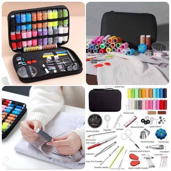 98 Pcs Sewing Tool Kit with Zippered Canvas Case for Home and Travel