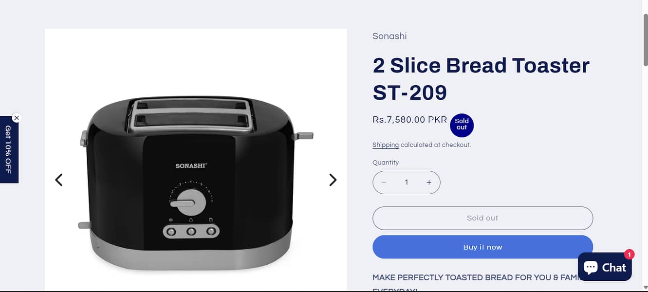 SONASHI 2 SLICE TOASTER 4