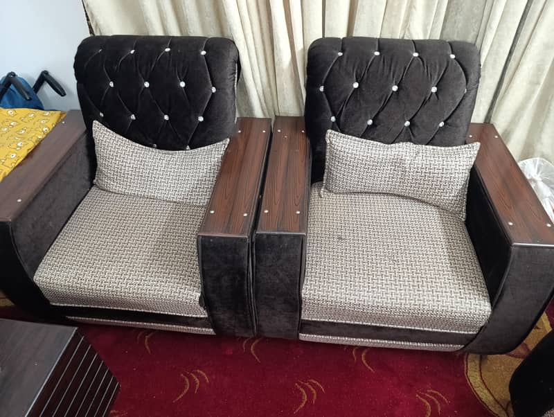 07x Sofa's Set (Brown + Caramel) 3