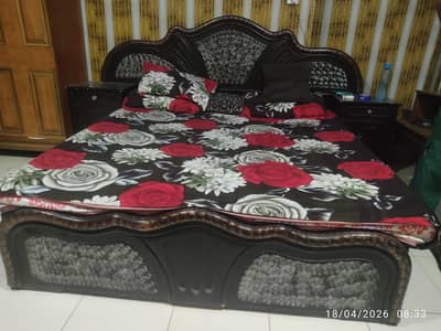 Double Bed, side tables, without mattress and  Dressing Table.