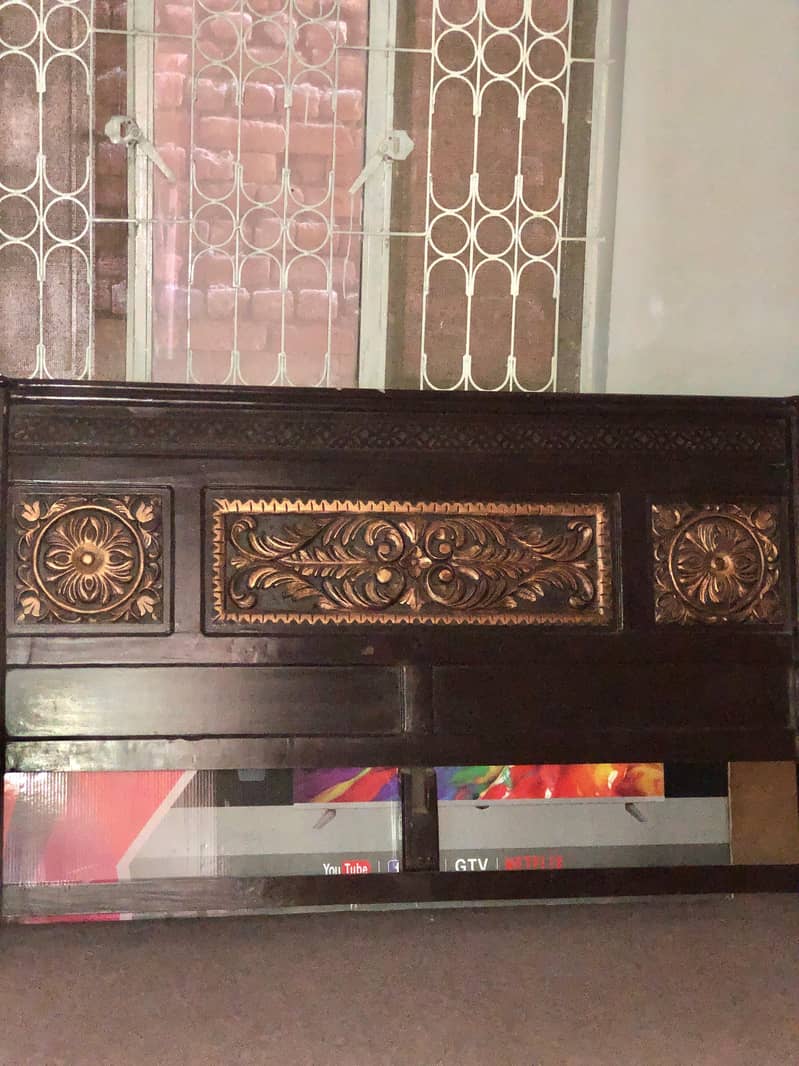 Queen size Bed with side table. 1