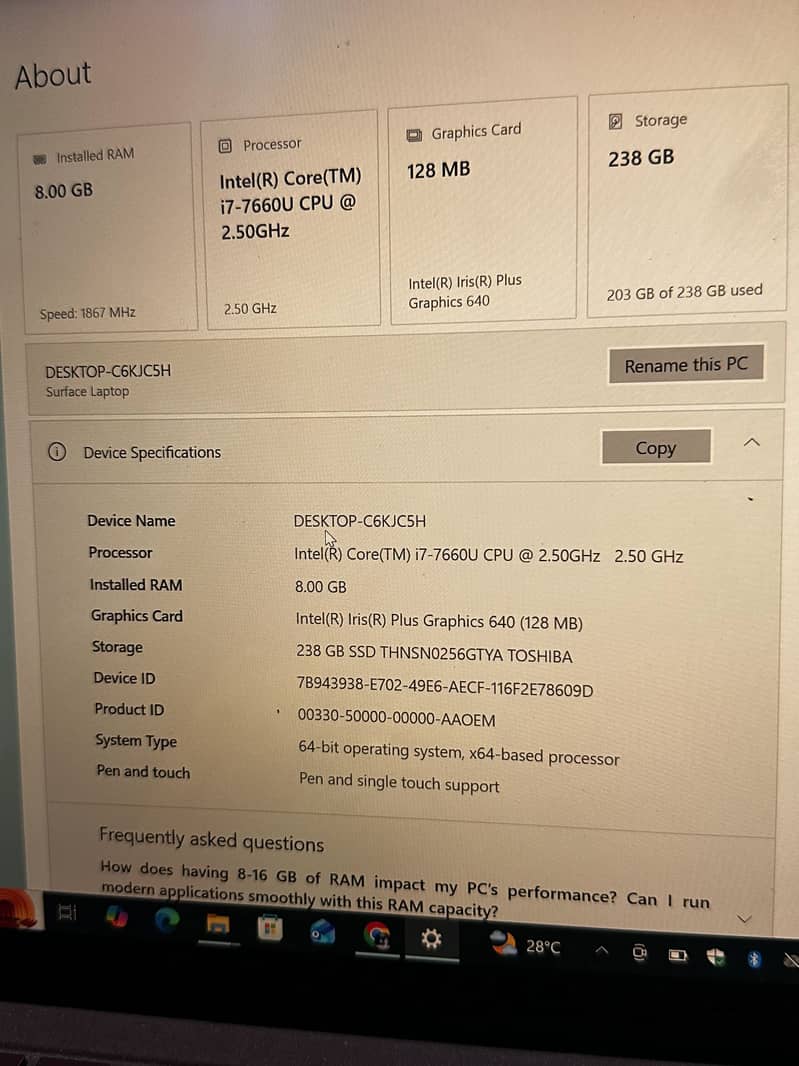 Microsoft Surface laptop 4
